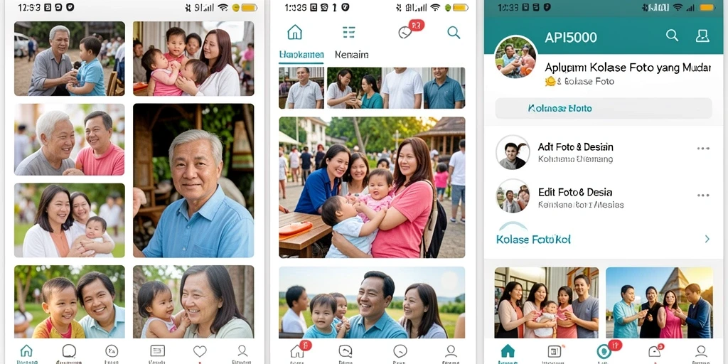 Tampilan antarmuka API5000 untuk kolase foto yang kreatif.