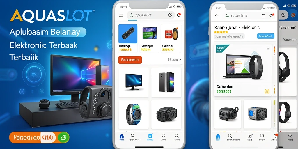 Antarmuka AQUASLOT yang menarik dan fungsional untuk belanja elektronik.