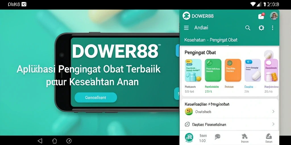 Antarmuka DOWER88 yang simpel dan informatif untuk pengingat obat.