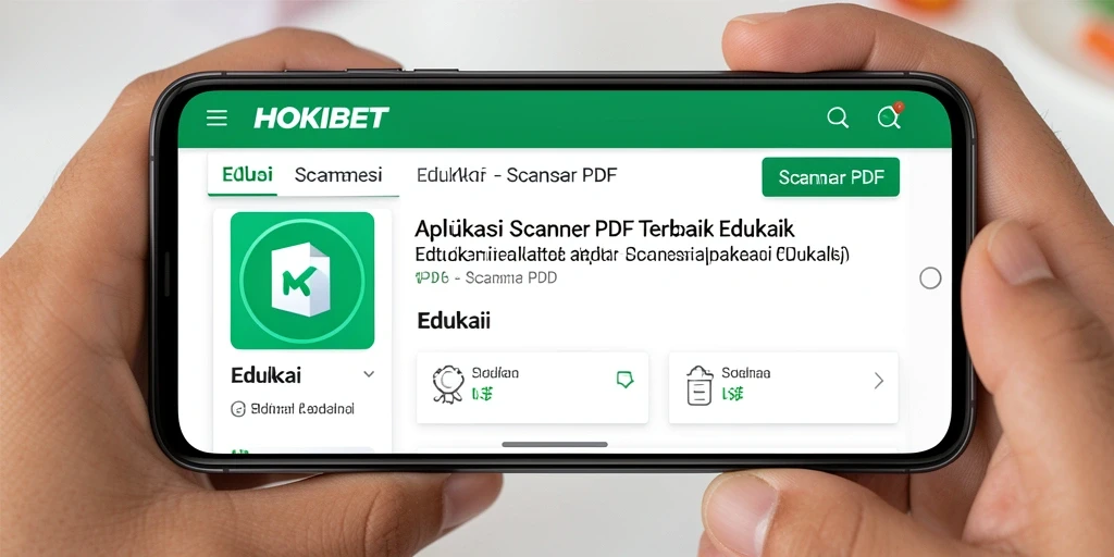 Antarmuka utama HOKIBET menampilkan fungsi Scanner PDF yang user-friendly.