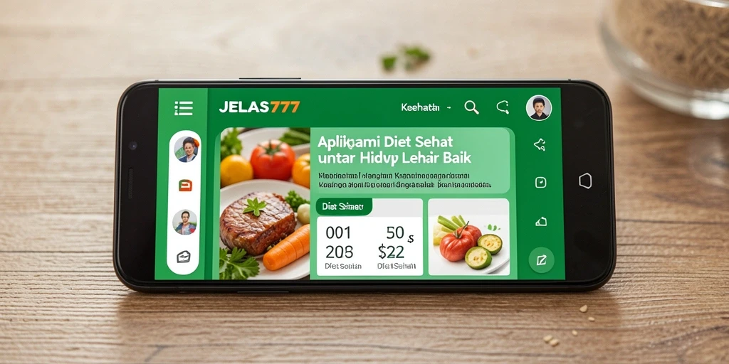 Antarmuka JELAS777 yang menarik dan informatif untuk diet sehat.