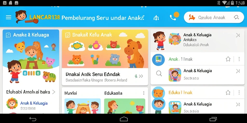 Tampilan antarmuka aplikasi LANCAR138 yang ramah anak.