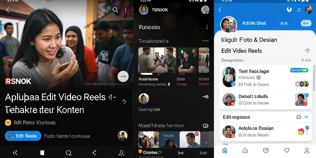 Antarmuka aplikasi RSNOK dengan fitur Edit Video Reels yang menarik.